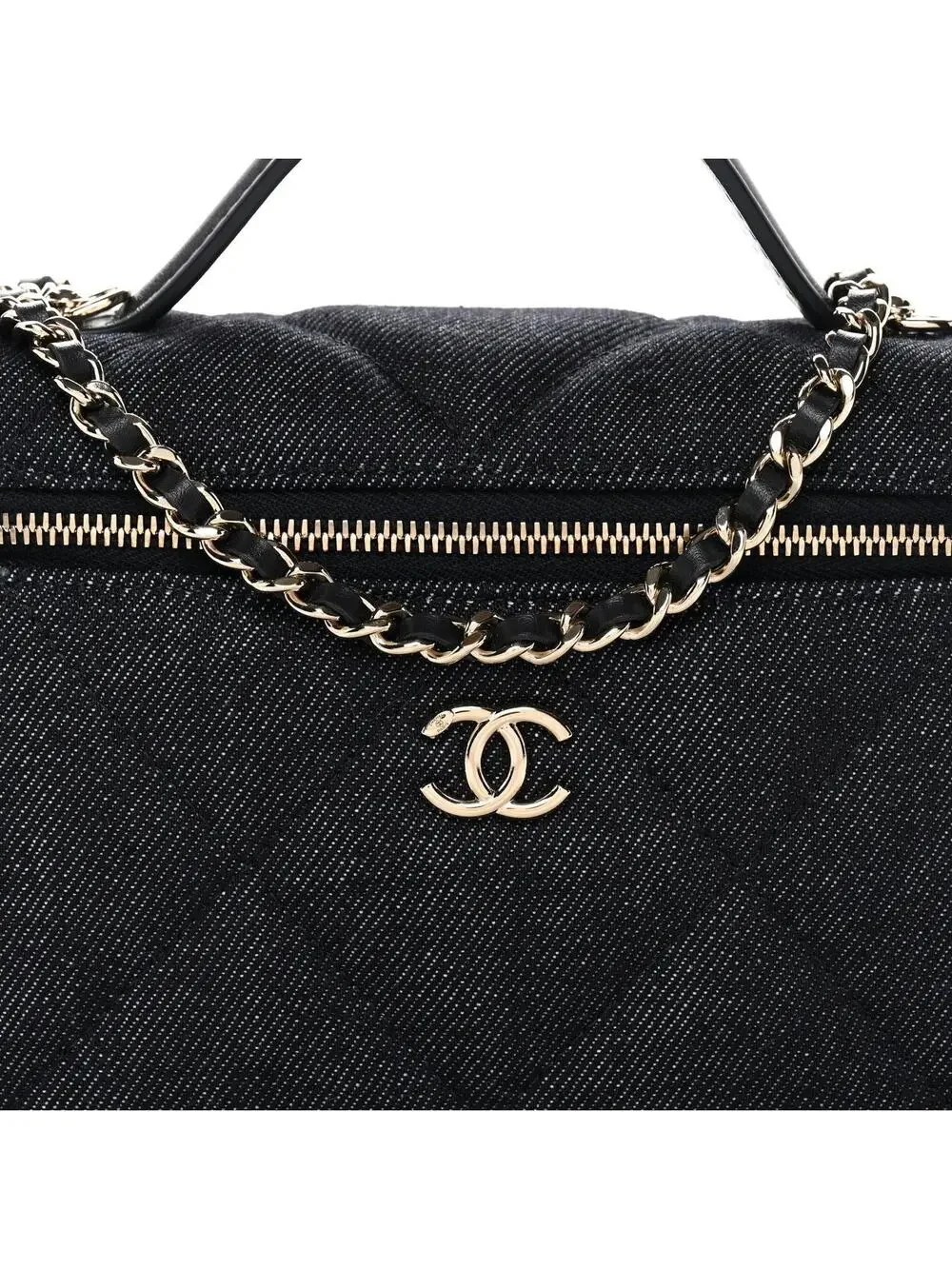 Chanel Denim Quilted Top Handle Slim #357463C44B